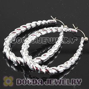 50×70mm Basketball Wives Bamboo Crystal Hoop Earrings Wholesale
