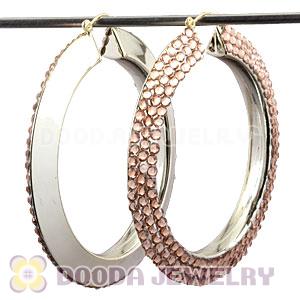 Cheap 70mm Basketball Wives Bamboo Crystal Hoop Earrings Wholesale