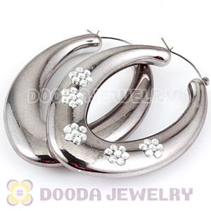 75×50mm Basketball Wives Bamboo Hoop Earrings Wholesale