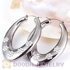 75×50mm Basketball Wives Bamboo Hoop Earrings Wholesale