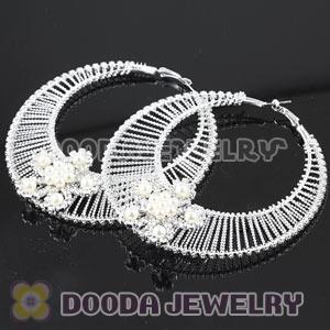 100mm Basketball Wives Bamboo Crystal Hoop Earrings Wholesale