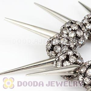 14mm Black Rhinestone Beads Basketball Wives Inspired Spike Bracelets Wholesale