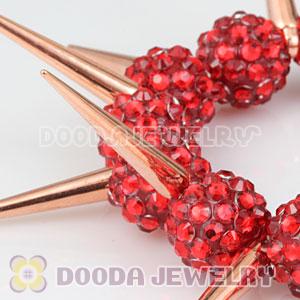 Basketball Wives Bracelets With 12mm Red Resin Beads And Spike Beads