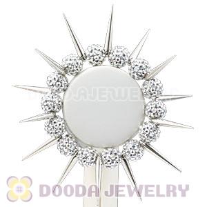 12mm Silver Resin Beads Basketball Wives Inspired Spike Bracelets Wholesale