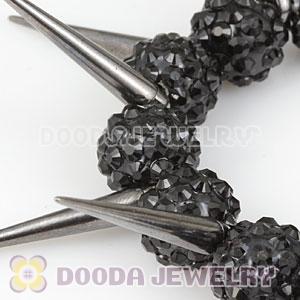 12mm Black Resin Beads Basketball Wives Inspired Spike Bracelets Wholesale