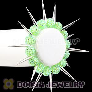 12mm Green Resin Beads Basketball Wives Inspired Spike Bracelets Wholesale