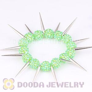 12mm Green Resin Beads Basketball Wives Inspired Spike Bracelets Wholesale