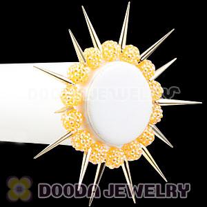 12mm Yellow eads Basketball Wives Inspired Spike Bracelets Wholesale