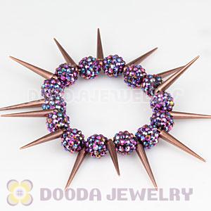 12mm Purple Resin Beads Basketball Wives Inspired Spike Bracelets Wholesale