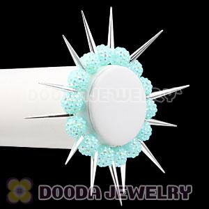 12mm Blue Resin Beads Basketball Wives Inspired Spike Bracelets Wholesale