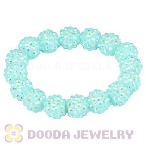 12mm Cyan Resin Beads Basketball Wives Bracelet Wholesale