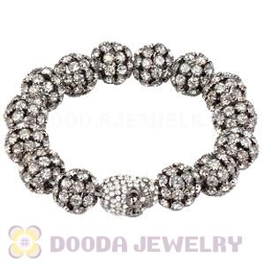 14mm Black Rhinestone Basketball Wives Bracelets With Skull Wholesale