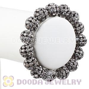 14mm Black Rhinestone Basketball Wives Bracelets With Skull Wholesale