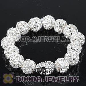 14mm White Rhinestone Basketball Wives Bracelets With Skull Wholesale