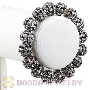 14mm Black Rhinestone Basketball Wives Bracelets Wholesale