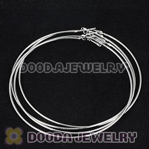 80mm Silver Plated Basketball Wives Plain Hoop Earrings Wholesale