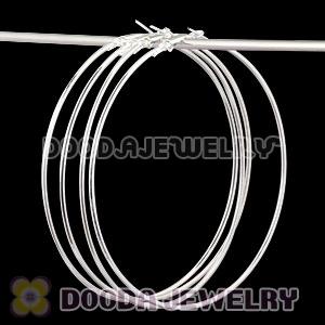 80mm Silver Plated Basketball Wives Plain Hoop Earrings Wholesale