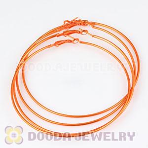 80mm Orange Plated Basketball Wives Plain Hoop Earrings Wholesale