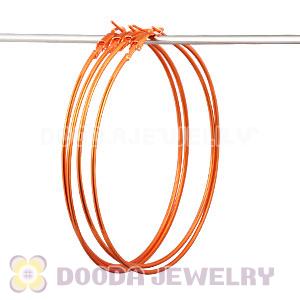 80mm Orange Plated Basketball Wives Plain Hoop Earrings Wholesale
