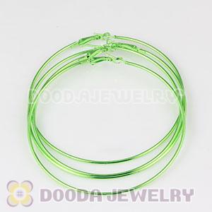 80mm Plated Green Basketball Wives Plain Hoop Earrings Wholesale