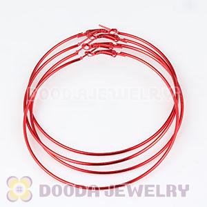 80mm Plated Red Basketball Wives Plain Hoop Earrings Wholesale