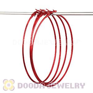 80mm Plated Red Basketball Wives Plain Hoop Earrings Wholesale