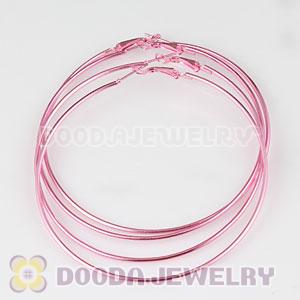 80mm Plated Pink Basketball Wives Plain Hoop Earrings Wholesale