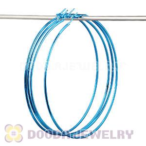 80mm Plated Blue Basketball Wives Plain Hoop Earrings Wholesale