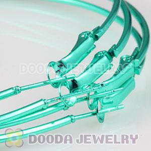 80mm Plated Green Basketball Wives Plain Hoop Earrings Wholesale