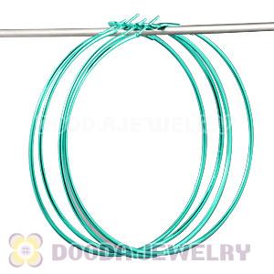 80mm Plated Green Basketball Wives Plain Hoop Earrings Wholesale