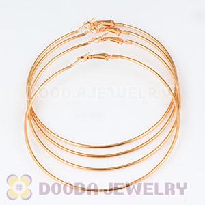 80mm Plated Yellow Basketball Wives Plain Hoop Earrings Wholesale