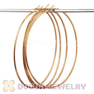 80mm Plated Yellow Basketball Wives Plain Hoop Earrings Wholesale