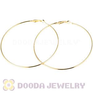 90mm Gold Plated Basketball Wives Plain Hoop Earrings Wholesale