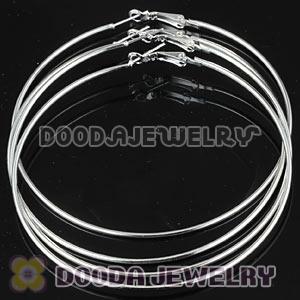 90mm Silver Plated Basketball Wives Plain Hoop Earrings Wholesale