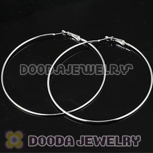 90mm Silver Plated Basketball Wives Plain Hoop Earrings Wholesale