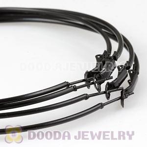 90mm Black Plated Basketball Wives Plain Hoop Earrings Wholesale