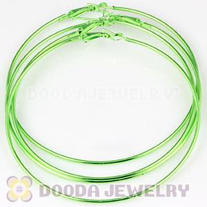 90mm Green Plated Basketball Wives Plain Hoop Earrings Wholesale