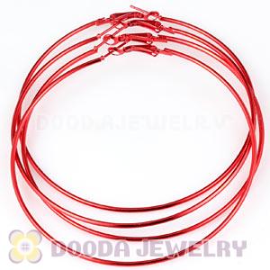 90mm Red Plated Basketball Wives Plain Hoop Earrings Wholesale