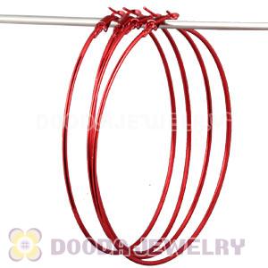 90mm Red Plated Basketball Wives Plain Hoop Earrings Wholesale