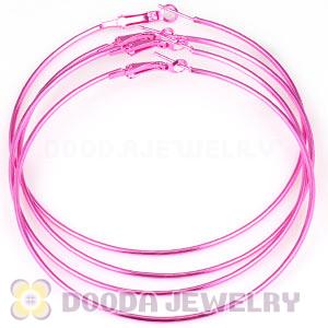 90mm Peach Plated Basketball Wives Plain Hoop Earrings Wholesale