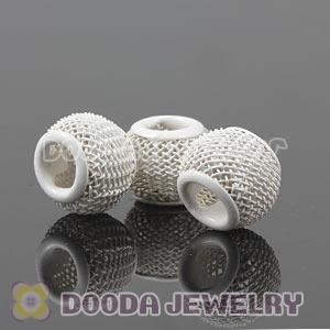 12mm Basketball Wives White Mesh Beads For Hoop Earrings Wholesale 