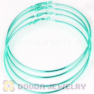 90mm Plated Green Basketball Wives Plain Hoop Earrings Wholesale
