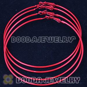 90mm Plated Red Basketball Wives Plain Hoop Earrings Wholesale