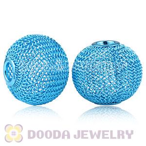 25mm Basketball Wives Wire Blue Mesh Balls Beads Wholesale 