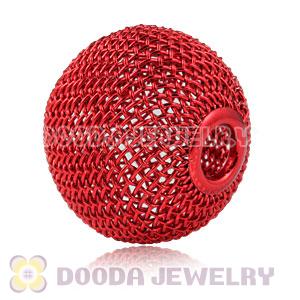 25mm Red Basketball Wives Wire Mesh Balls Beads Wholesale 