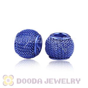 12mm Basketball Wives Blue Mesh Beads For Hoop Earrings Wholesale 