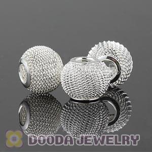 14mm Basketball Wives Silver Mesh Beads Wholesale