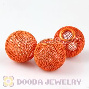 Wholesale 20mm Orange Basketball Wives Mesh Beads For Hoop Earrings 