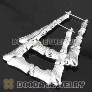 50×60mm Platinum Plated Basketball Wives Bamboo Door Knocker Earrings 