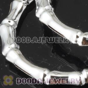 50mm Platinum Plated Basketball Wives Bamboo Hoop Earrings Wholesale 